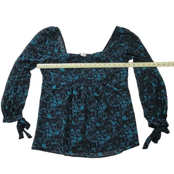 Isabel Maternity Long Sleeve Corsetry Woven Shirt Green Black Floral Size Large - Picture 9 of 12